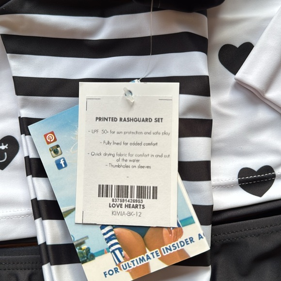 Limeapple Love Hearts Rashguard Set - Picture 3 of 3